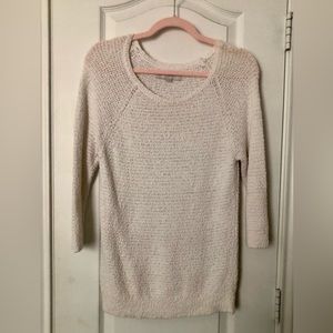 LOFT | White Knit 3/4 Sweater